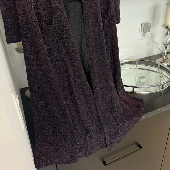 Lularoe Sarah Cardigan in Black Shimmer - Picture 5 of 9